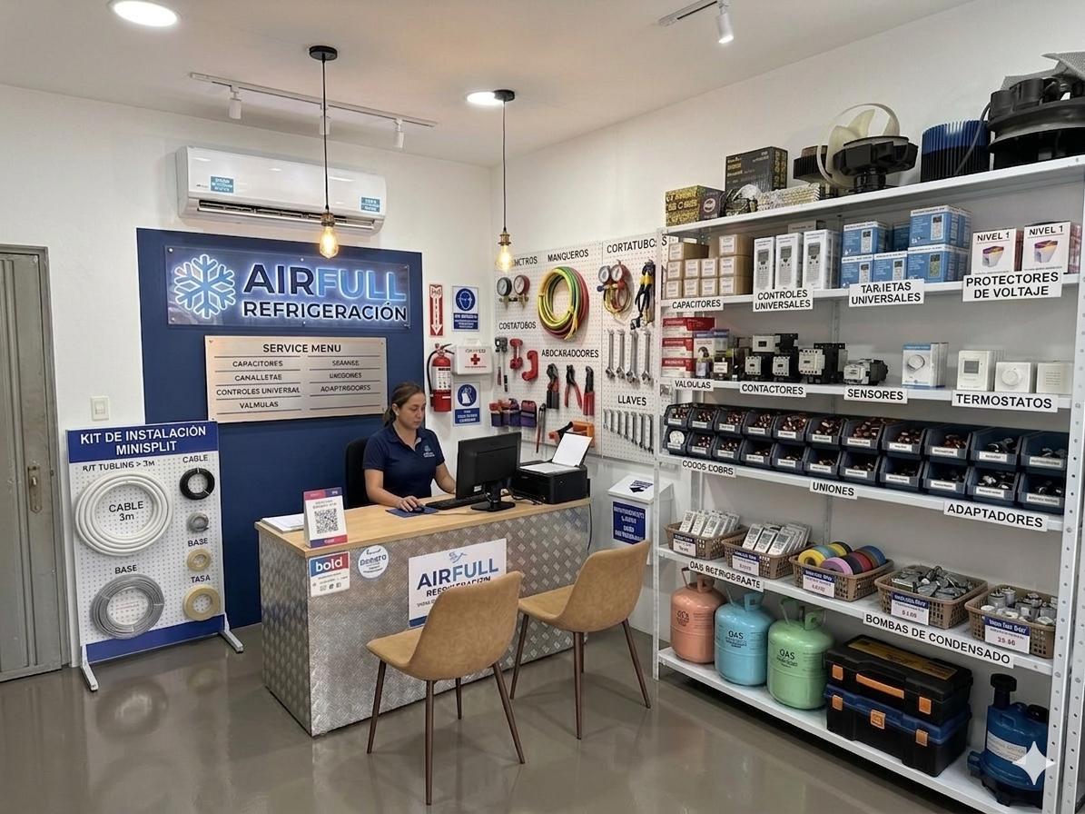 Aire acondicionado instalado en una sala